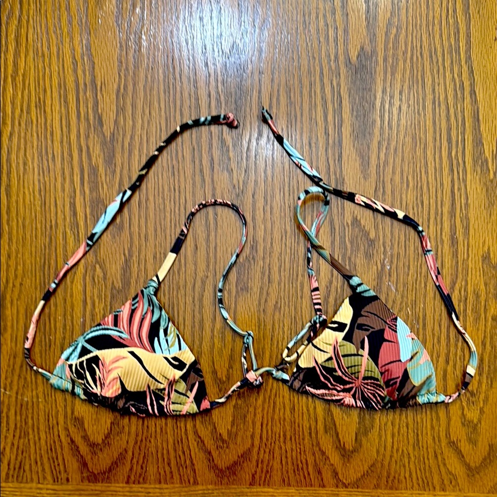 Tropical Print Bikini Top